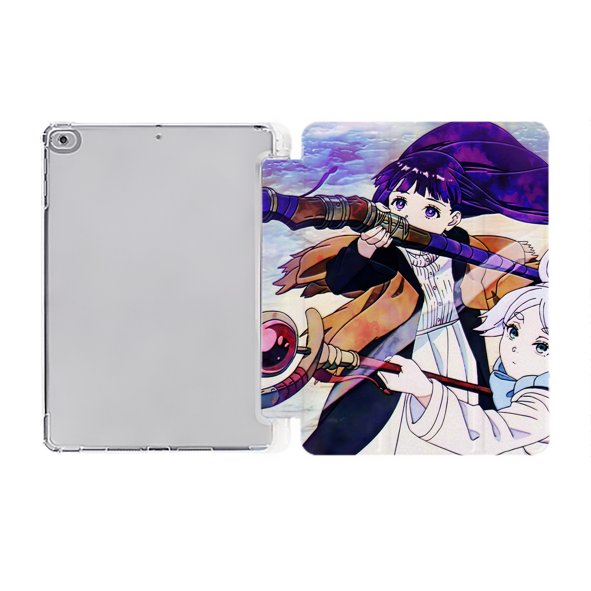 （画像用） 葬送のフリーレン Frieren IPad ケース ペン収納付き 三つ折りスタンド PUレザー×シリコン 対応機種9.5/10.5/10.9インチ
